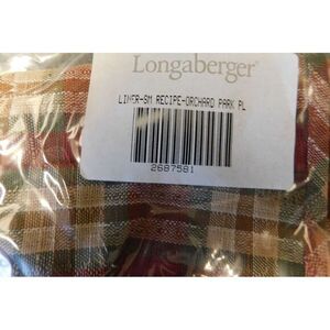 Longaberger Small Recipe Basket‎ Orchard Park Plaid Liner